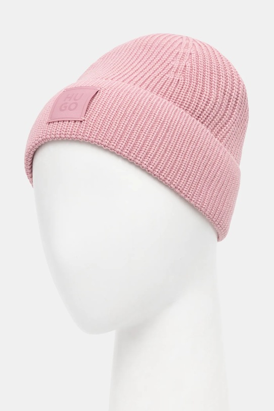 Μάλλινο σκουφί HUGO 50548413 ροζ AW25