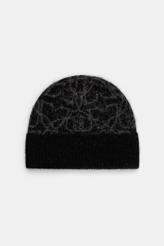 HUGO czapka z wełną cienka czarny 50548722