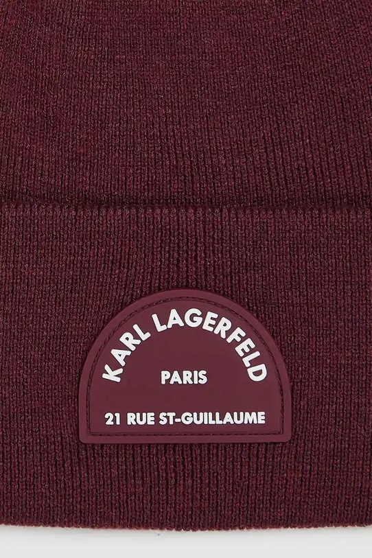 Accesorii Karl Lagerfeld căciulă din amestec de lână A4W33107 burgundia