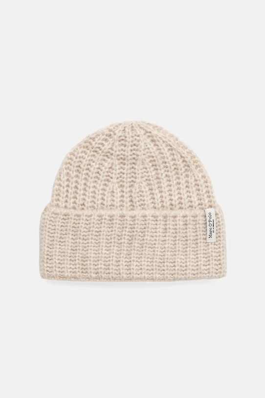 Čiapka s prímesou vlny Marc O'Polo stredne hrubá béžová 509612101041