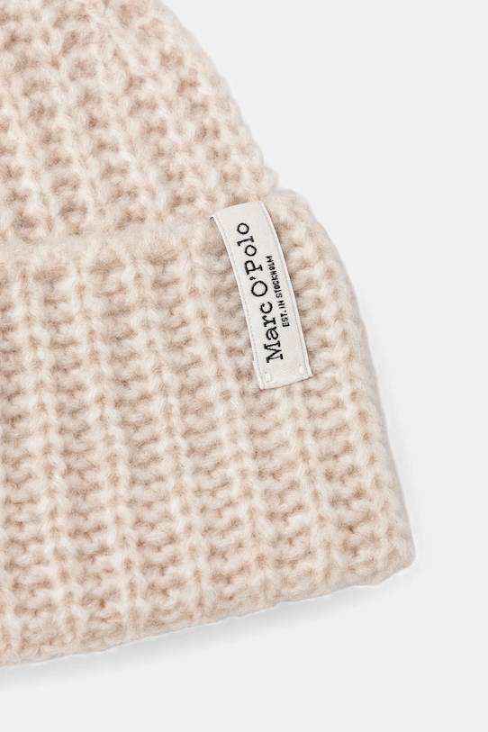 Čiapka s prímesou vlny Marc O'Polo 509612101041 béžová AW25