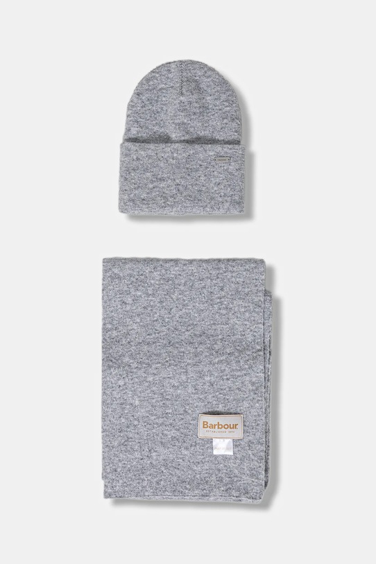 Barbour czapka i szalik pozostałe szary LGS0097