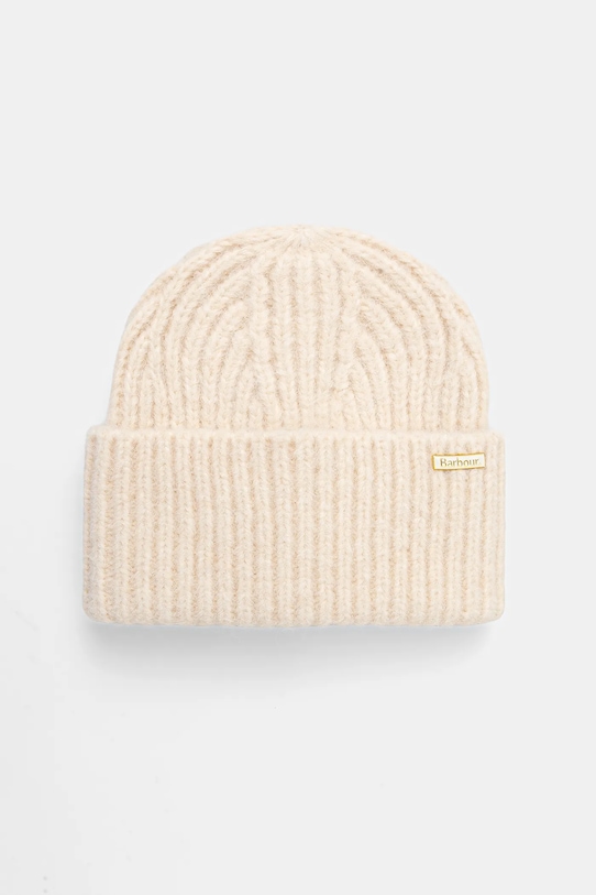 Шапка Barbour Meryl Beanie дебел бежов LHA0609