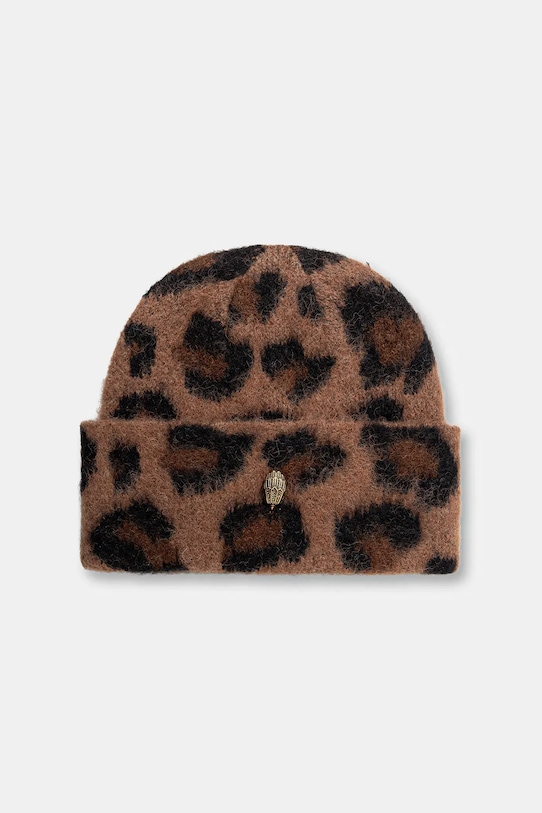 Kurt Geiger London czapka z domieszką wełny z domieszką wełny brązowy 5071639609