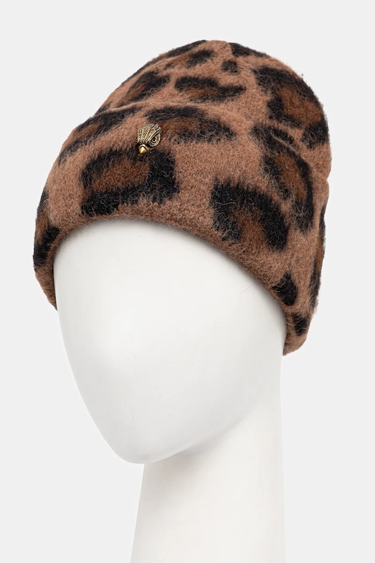Kurt Geiger London czapka z domieszką wełny 5071639609 brązowy AW25