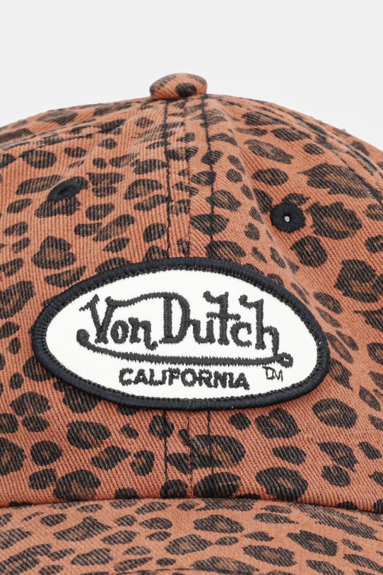 Bavlněná baseballová čepice Von Dutch VD.2.CB.LEO hnědá AW25