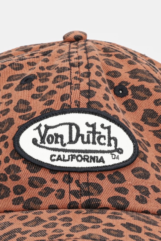 Хлопковая кепка Von Dutch VD.2.CB.LEO коричневый AW25