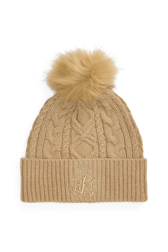 Lauren Ralph Lauren czapka z dodatkiem wełny średniej grubości beżowy 454P04466