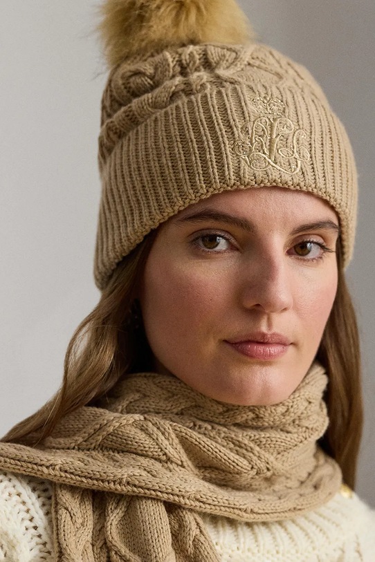 Accessori Lauren Ralph Lauren cappello con lana 454P04466 beige