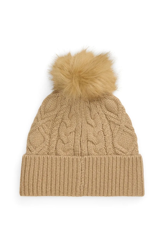 Lauren Ralph Lauren czapka z dodatkiem wełny 454P04466 beżowy AW25