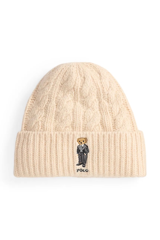 Polo Ralph Lauren czapka z dodatkiem wełny aplikacja beżowy 455P04647