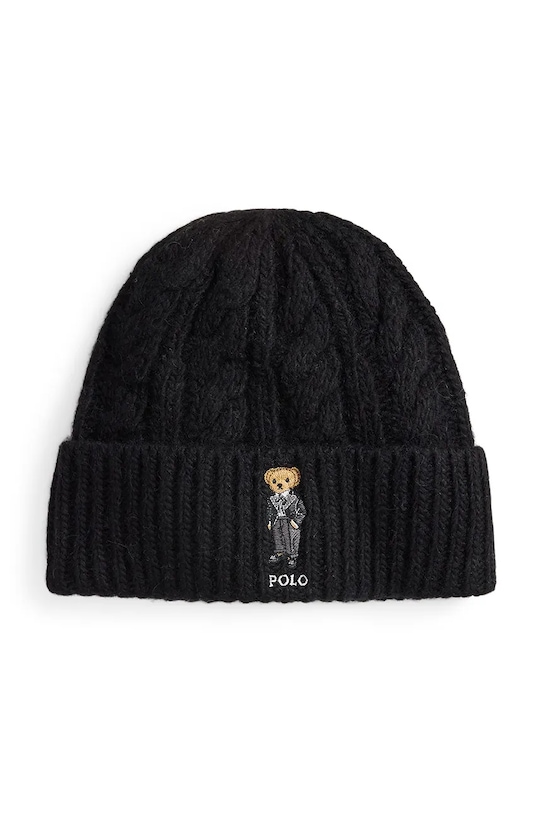 Polo Ralph Lauren czapka z dodatkiem wełny aplikacja czarny 455P04647