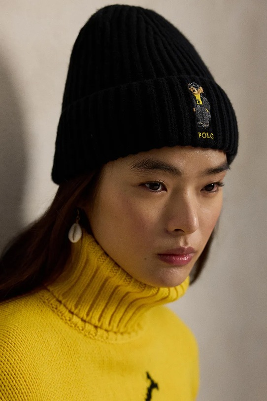 Akcesoria Polo Ralph Lauren czapka wełniana 455P04659 czarny