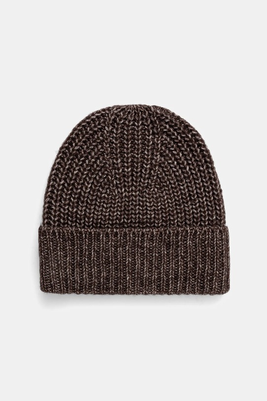 Sisley czapka z dodatkiem wełny melanż brązowy 1H5BLA00K