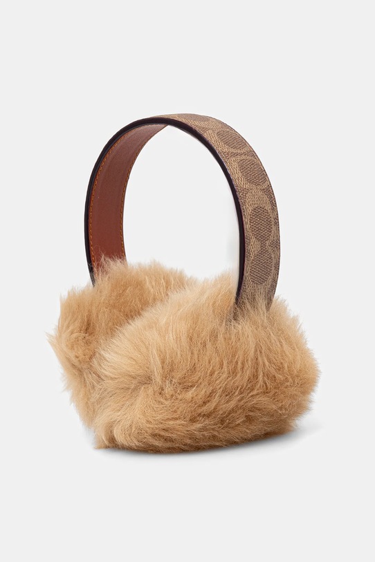 Coach căști de urechi cu lână cu modele maro 29CCL09