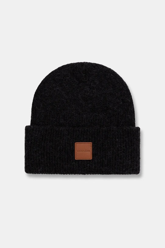 Coach czapka z dodatkiem wełny średniej grubości czarny 29CU825