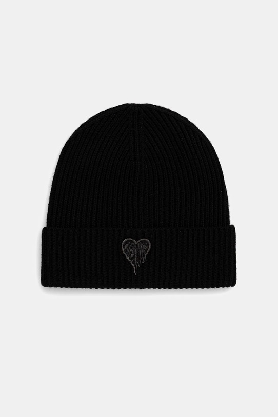 AllSaints czapka z dodatkiem wełny gruba czarny 29ASWC531285