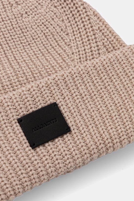 AllSaints czapka z dodatkiem wełny 29AS101343 beżowy AW25