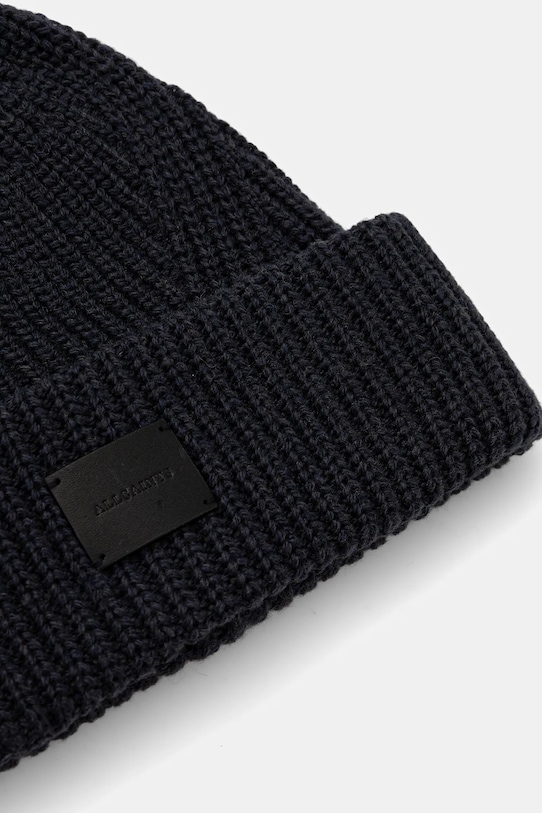 Čepice s příměsí vlny AllSaints 29AS101343 námořnická modř AW25