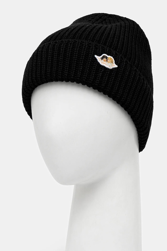Fiorucci czapka z dodatkiem wełny Angel Patch W02FPAHA216KN03BK01 czarny AW25