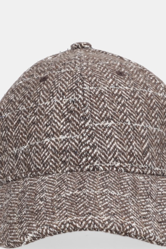 Twinset czapka z daszkiem z dodatkiem wełny 252TO543A brązowy AW25