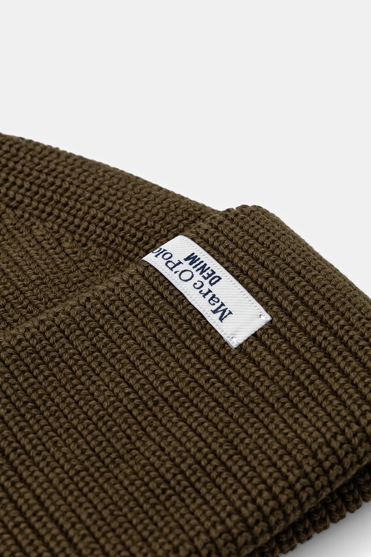 Marc O'Polo czapka bawełniana 5000007169 zielony AW25