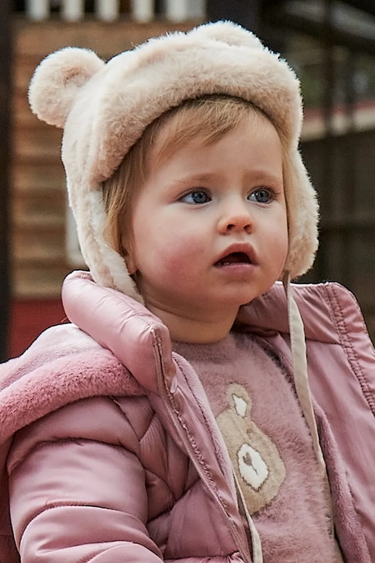 Mayoral șapcă și eșarfă pentru copii imprimeu bej 10020.4H.Baby.9BYA