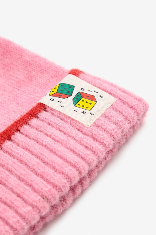 Dziewczynka Bobo Choses czapka z domieszką wełny dziecięca Roll The Dice 225AI035 różowy