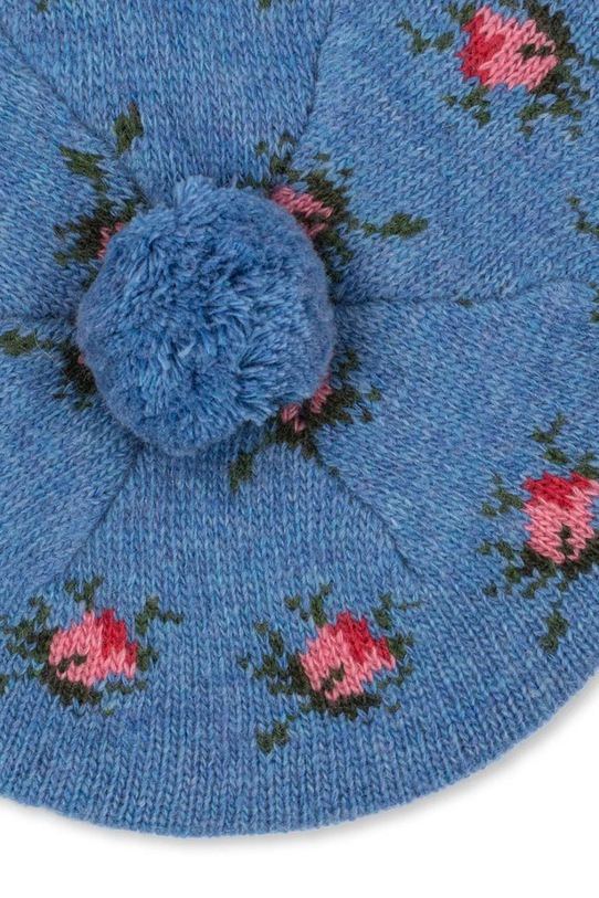Dziewczynka Konges Sløjd beret dziecięcy BELOU KNIT BERET KS101423.9BYA niebieski