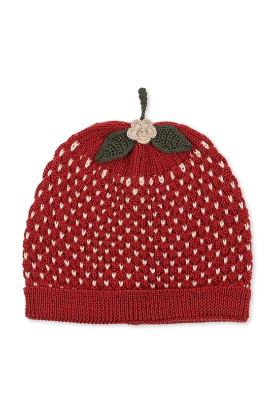 Detská vlnená čiapka Konges Sløjd STRAWBERRY BEANIE vlna červená KS104000.9BYA