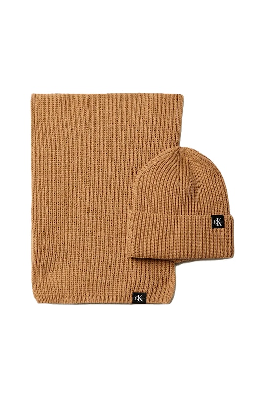 Calvin Klein Jeans cappello e sciarpa bambini medio spessore marrone IU0IU00638.9BYA