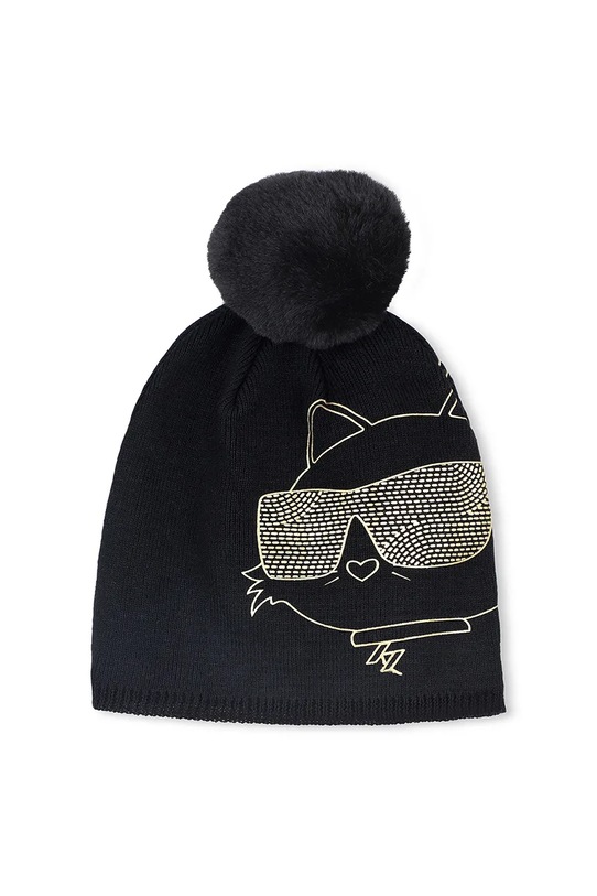 Karl Lagerfeld czapka z domieszką wełny czarny Z31008