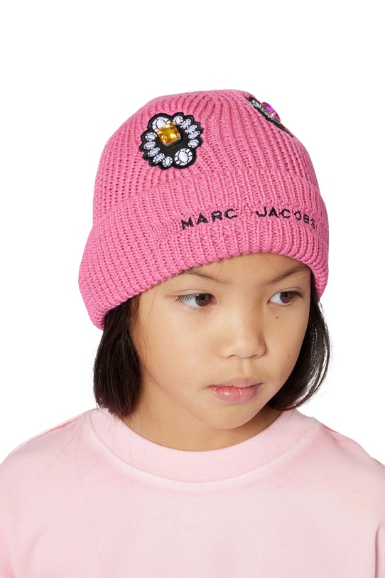 Marc Jacobs czapka dziecięca aplikacja różowy W60676