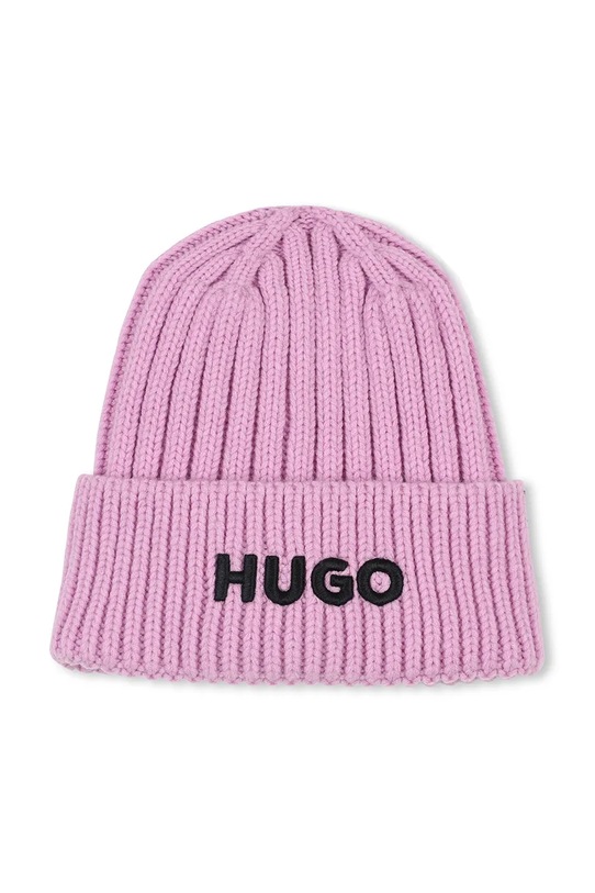 HUGO czapka dziecięca aplikacja fioletowy G00543.56.58
