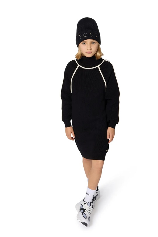 BOSS berretta per bambini medio spessore nero J52612