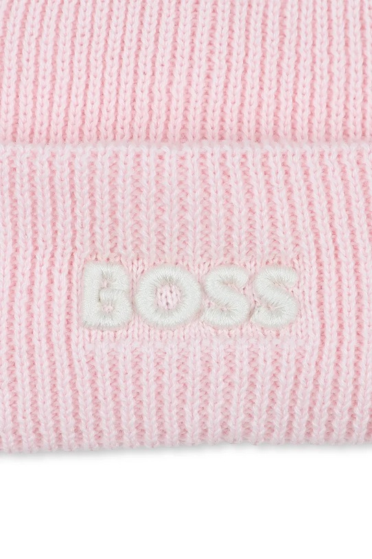 Dziewczynka BOSS czapka bawełniana dziecięca J52718 różowy
