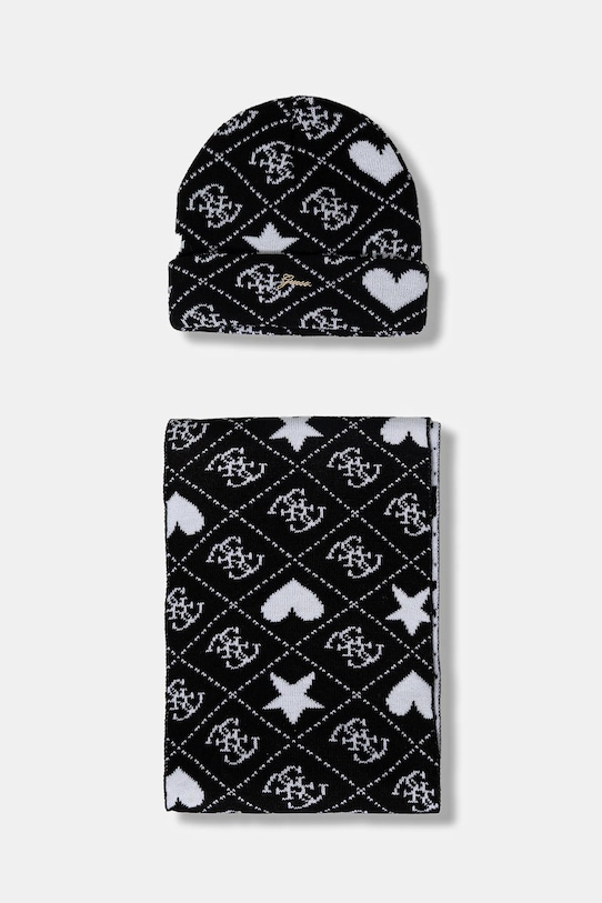 Guess czapka i szalik dziecięcy 2-pack pozostałe czarny J5BZ05.Z3H40.9BYA