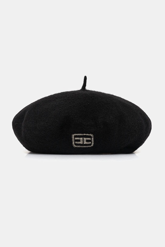 Elisabetta Franchi beret wełniany dziecięcy wełna czarny EFCP028.C.TV062