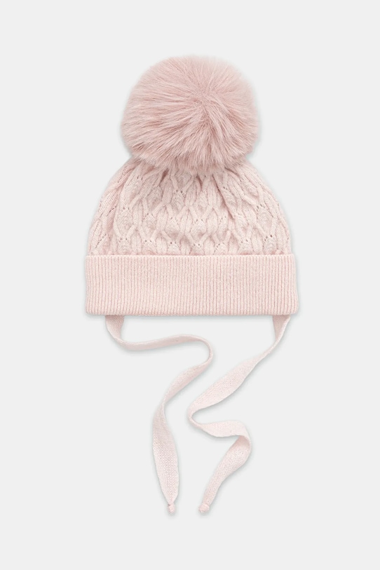 Jamiks czapka z wełną dziecięca LAURINA II cienka różowy LAURINA.m.II.N.JZI099.G