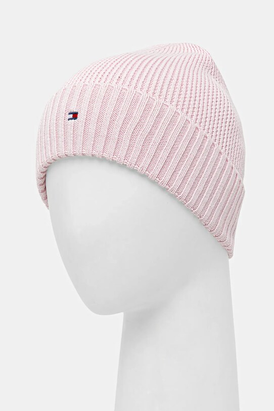 Дитяча бавовняна шапка Tommy Hilfiger AU0AU01526.9BYA рожевий AW25