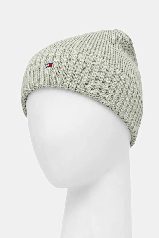 Дитяча бавовняна шапка Tommy Hilfiger AU0AU01526.9BYA зелений AW25
