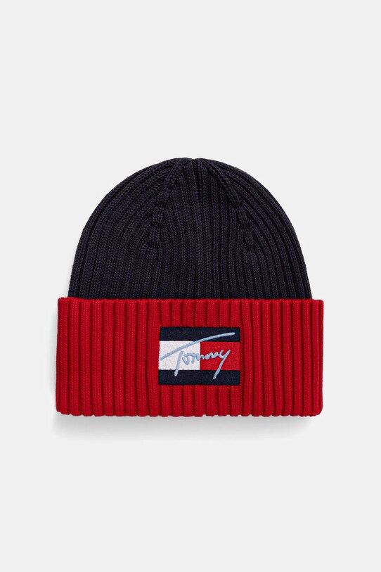 Dětská bavlněná čepice Tommy Hilfiger bavlna námořnická modř AU0AU01981.9BYA