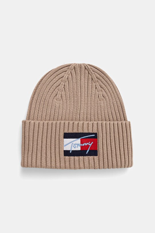 Дитяча бавовняна шапка Tommy Hilfiger аплікація бежевий AU0AU01981.9BYA