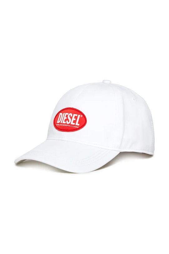 Diesel cappello con visiera in cotone bambini FCORRYJACQWASH HAT bianco J02336