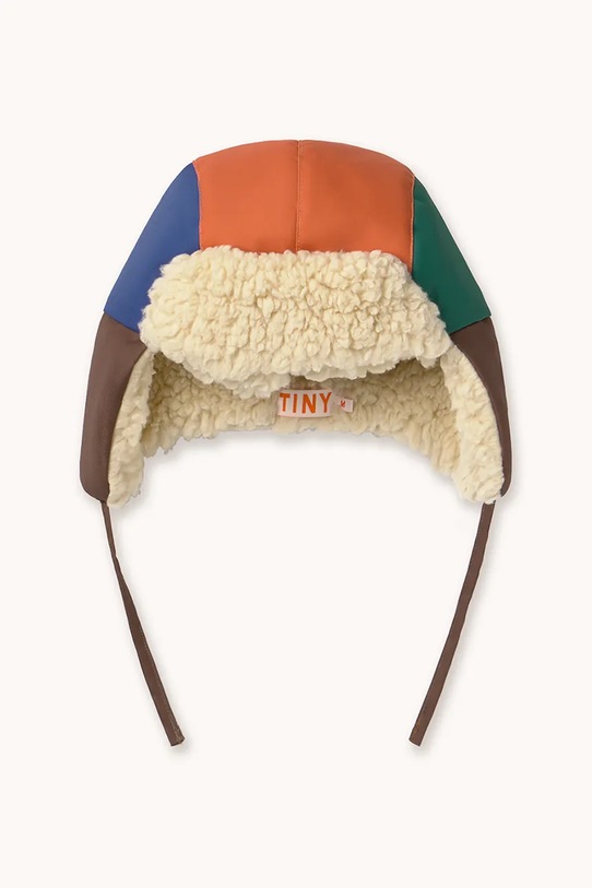 Tinycottons czapka dziecięca COLOR BLOCK CHAPKA AW25.085 pomarańczowy AW25