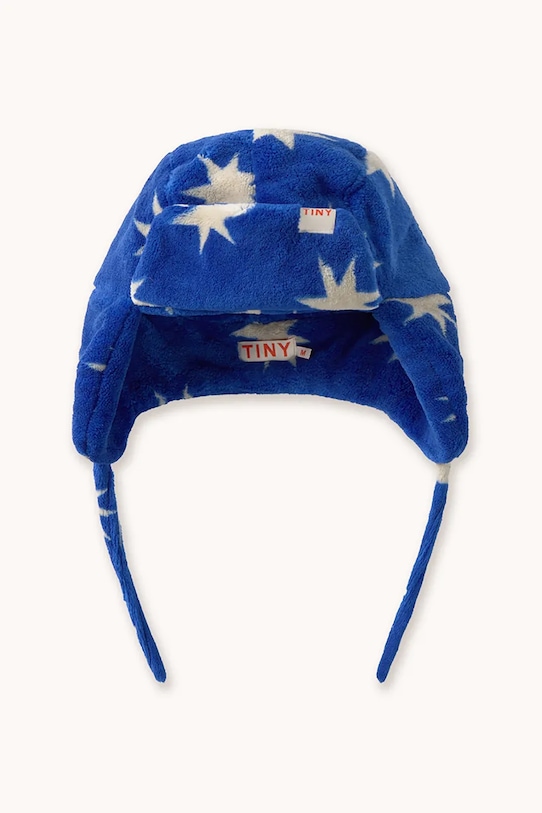 Detská čiapka Tinycottons STARS EARFLAP BEANIE stredne hrubá tmavomodrá AW25.575