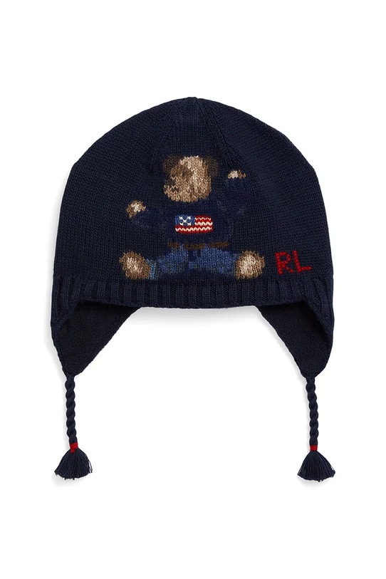 Παιδικό μάλλινο καπέλο Polo Ralph Lauren μεσαίου πάχους σκούρο μπλε 320980661001