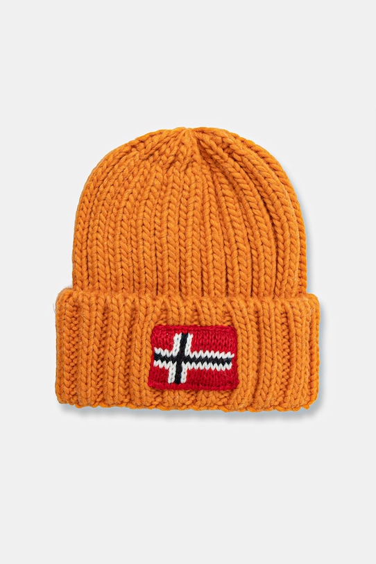 Napapijri căciulă din lână pentru copii SEMIURY imprimeu portocaliu NP0A4GMHA681