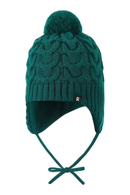 Reima czapka z dodatkiem wełny dziecięca Paljakka średniej grubości zielony 5300035C.9BYA