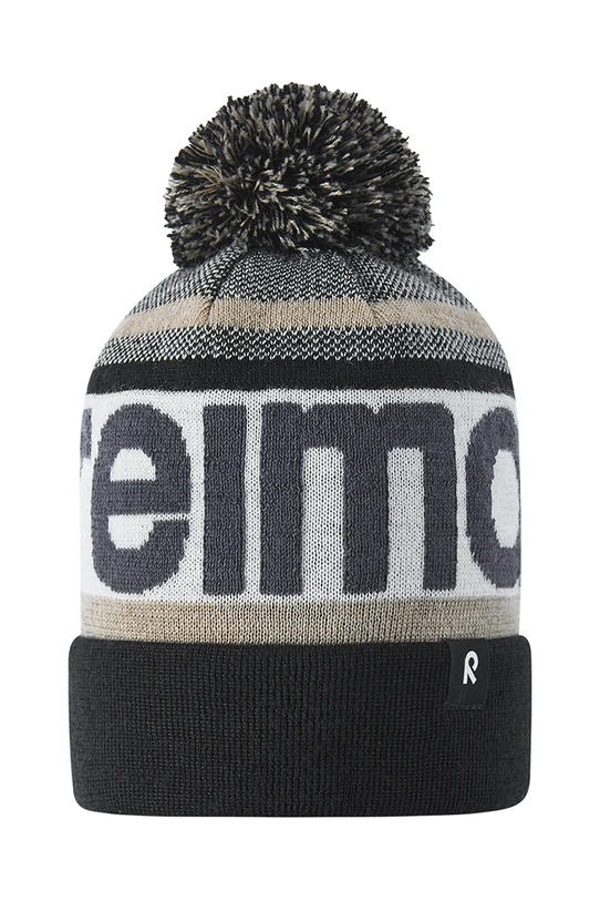 Reima czapka z dodatkiem wełny dziecięca Taasko średniej grubości czarny 5300058B.9BYA